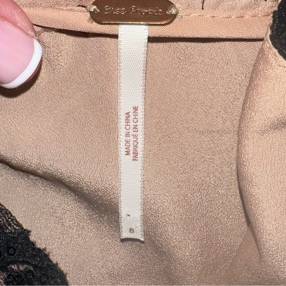 Free People Night Shimmer Sequin Mini Dress Black Lace - Picture 6 of 8